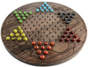 Engraved Walnut Chinese Checkers Board - Swirl Marbles