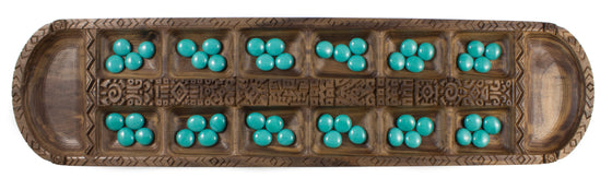 Engraved Walnut Mancala Game Board